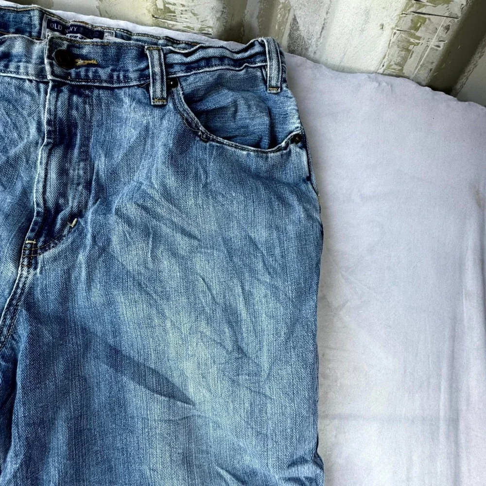Vintage Old Navy Blue Jeans Men's 36x30 Blue Denim Cotton Wide Leg Loose Fit